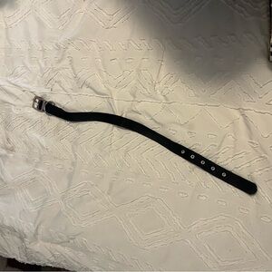 Black Dog Collar with Metal Hardware - 23 Inches Long